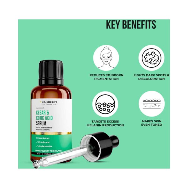 Dr. Sheth’s Kesar & Kojic Acid Serum (30 ml) - Dr. Sheth's