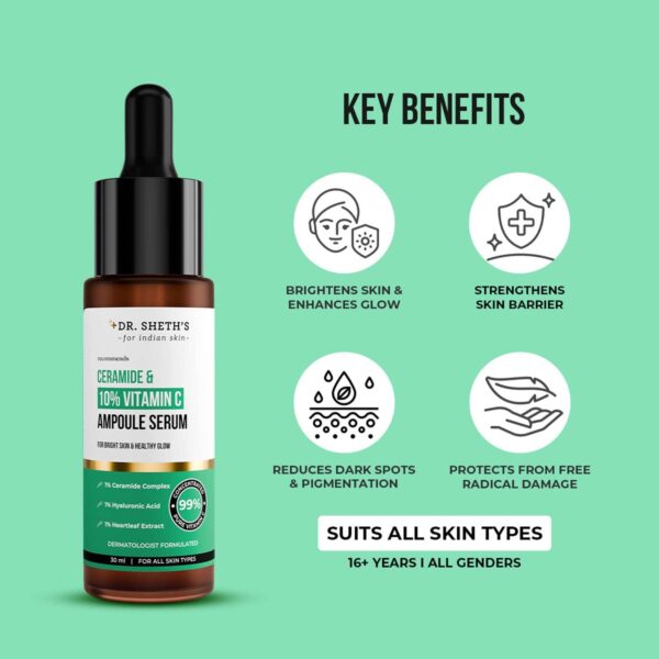 Dr. Sheth's Ceramide & 10% Vitamin C Ampoule Serum (30 ml) - Dr. Sheth's