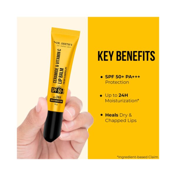 Dr. Sheth's Ceramide & Vitamin C Lip Balm Heals Dry & Chapped Lips (10 g) - Dr. Sheth's