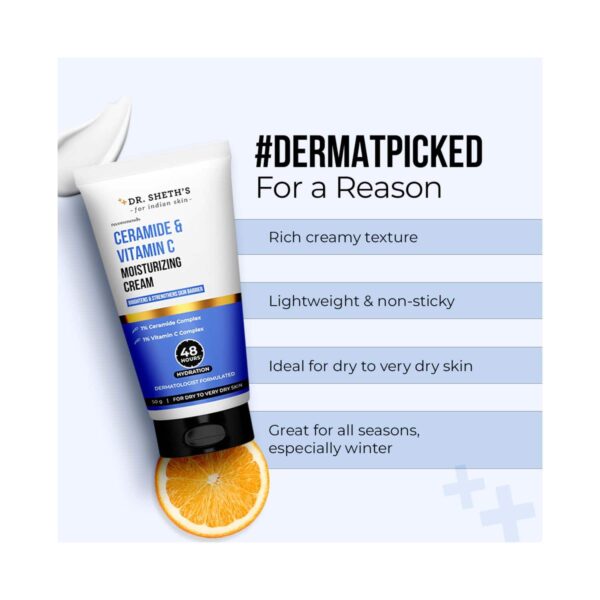 Dr. Sheth's Ceramide & Vitamin C Moisturizing Cream (50 g) - Dr. Sheth's