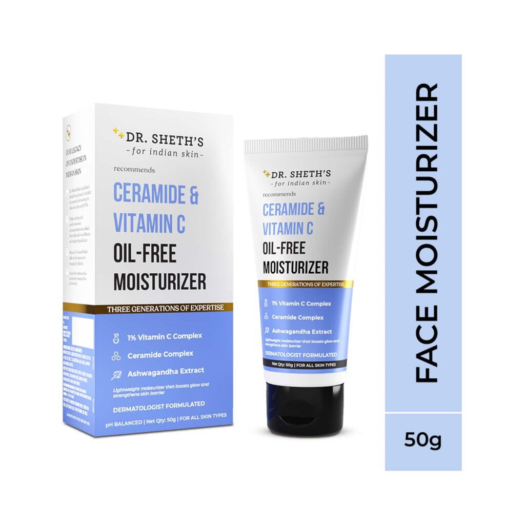 Dr. Sheth's Ceramide & Vitamin C Oil Free Moisturiser(50g) - Dr. Sheth's
