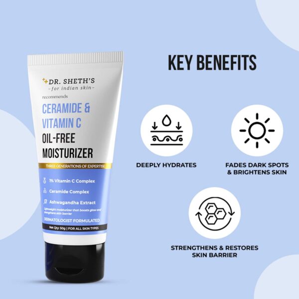 Dr. Sheth's Ceramide & Vitamin C Oil Free Moisturiser - Pack of 2 Combo - Dr. Sheth's