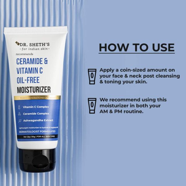 Dr. Sheth's Ceramide & Vitamin C Oil Free Moisturiser - Pack of 2 Combo - Dr. Sheth's