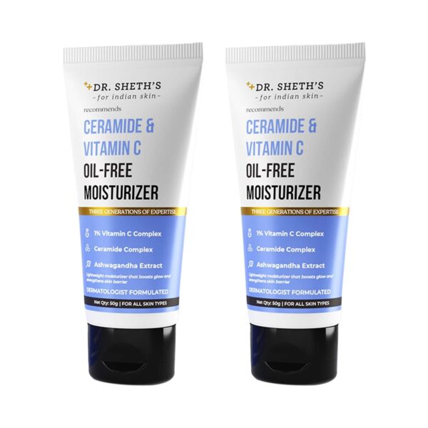Dr. Sheth's Ceramide & Vitamin C Oil Free Moisturiser - Pack of 2 Combo - Dr. Sheth's