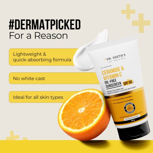 Dr. Sheth's Ceramide & Vitamin C Oil Free Sunscreen (50 g) - Dr. Sheth's