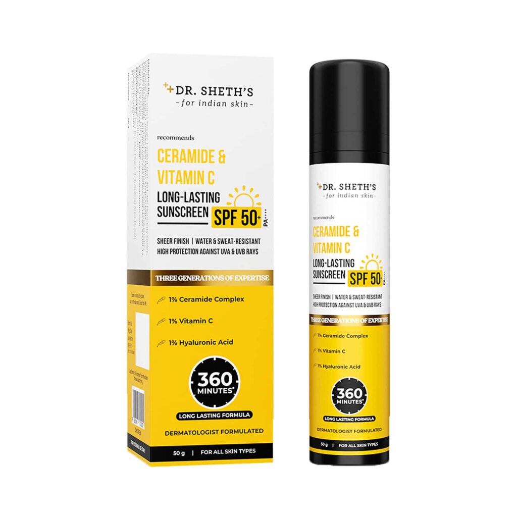 Dr. Sheth's Ceramide & Vitamin C Sunscreen with SPF 50+ PA+++ (50 g) - Dr. Sheth's