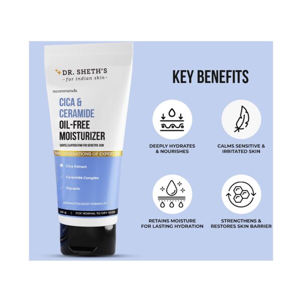 Dr. Sheth's Cica & Ceramide Oil Free Moisturizer (50g) - Dr. Sheth's