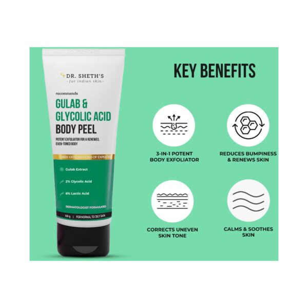 Dr. Sheth's Gulab & Glycolic Acid Body Peel (100g) - Dr. Sheth's