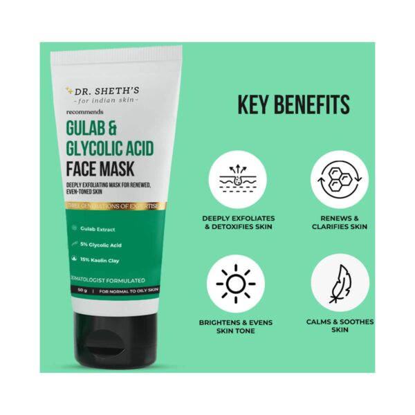 Dr. Sheth's Gulab & Glycolic Acid Face Mask (50g) - Dr. Sheth's