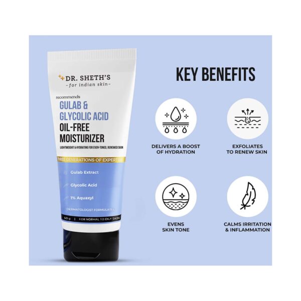 Dr. Sheth's Gulab & Glycolic Acid Oil Free Moisturizer (50g) - Dr. Sheth's