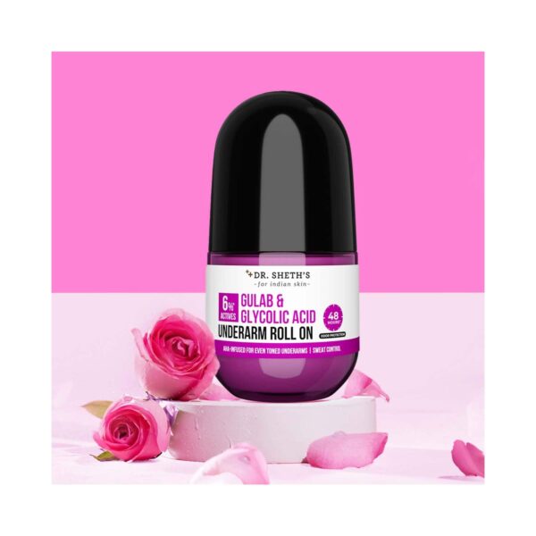 Dr. Sheth's Gulab & Glycolic Acid Underarm Roll-On for Women (50 g) - Dr. Sheth's
