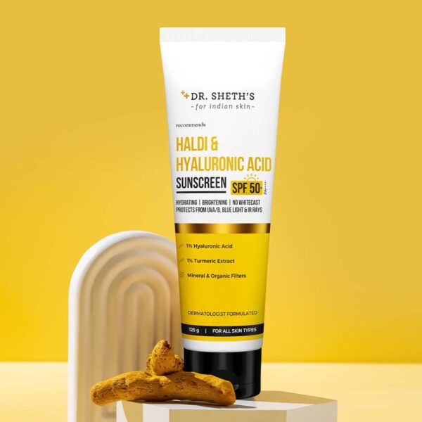 Dr. Sheth's Haldi & Hyaluronic Acid Sunscreen (125 g) - Dr. Sheth's