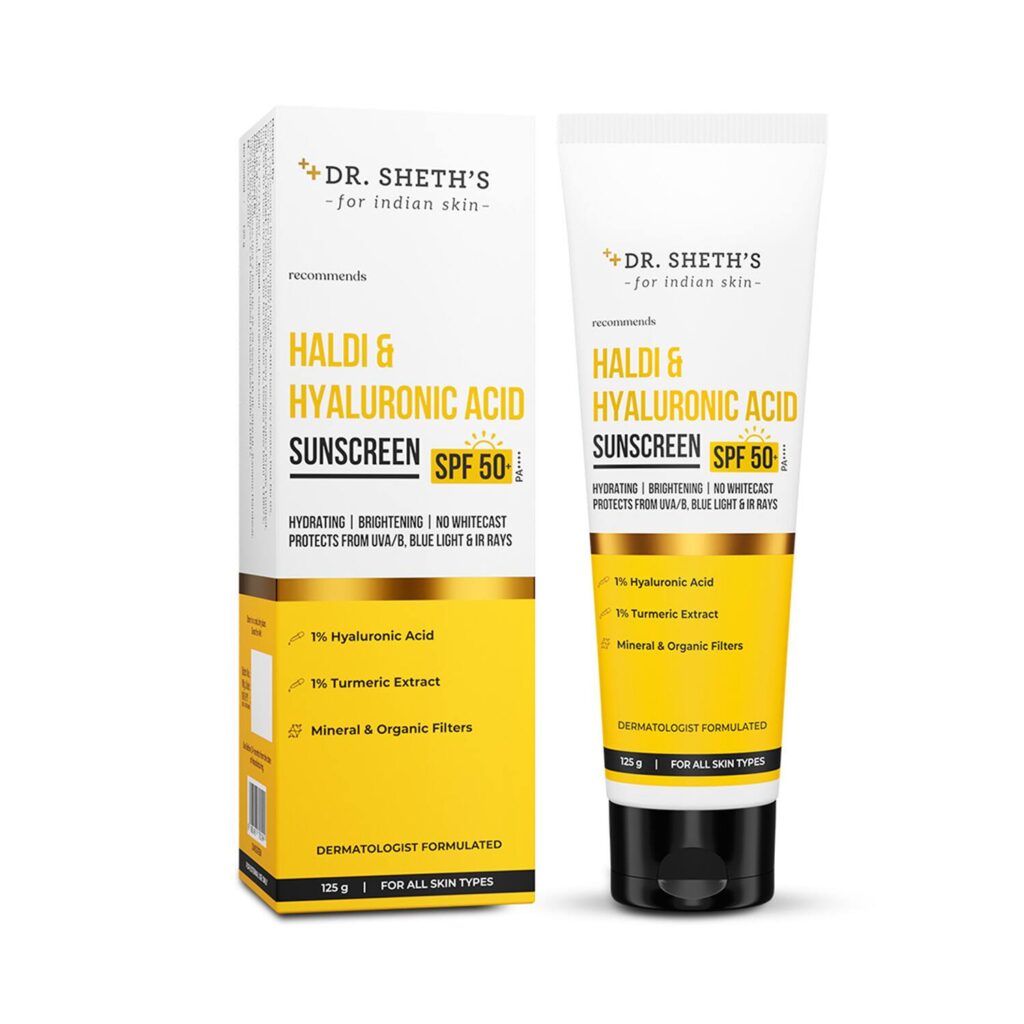 Dr. Sheth's Haldi & Hyaluronic Acid Sunscreen (125 g) - Dr. Sheth's
