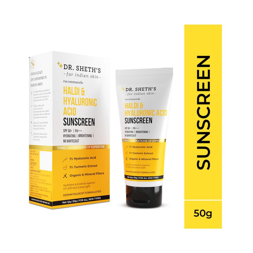 Dr. Sheth's Haldi & Hyaluronic Acid Sunscreen (50g) - Dr. Sheth's
