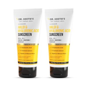 Dr. Sheth's Haldi & Hyaluronic Acid Sunscreen - 50g (pack of 2) Combo - Dr. Sheth's