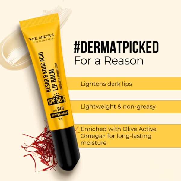 Dr. Sheth's Kesar and Kojic Acid Lip Balm (10 g) - Dr. Sheth's