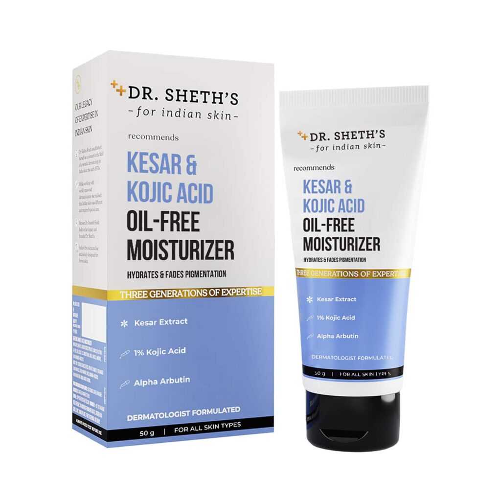 Dr. Sheth's Kesar & Kojic Acid Oil Free Moisturizer (50g) - Dr. Sheth's