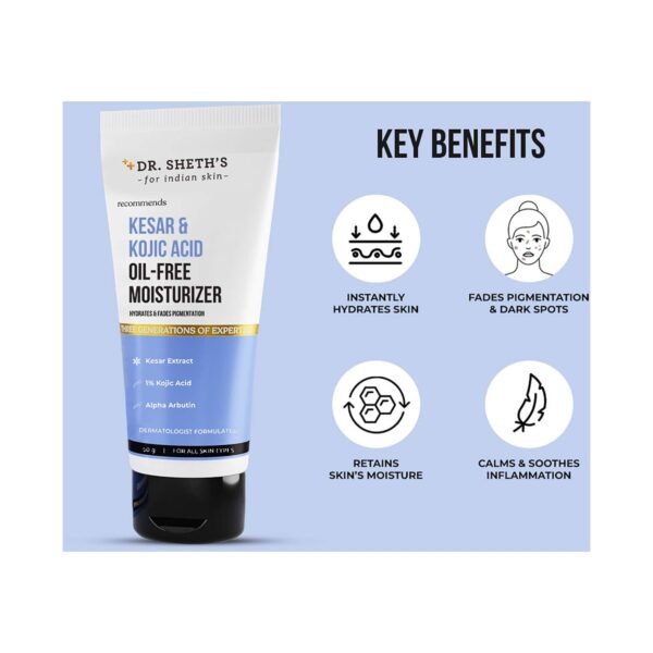 Dr. Sheth's Kesar & Kojic Acid Oil Free Moisturizer (50g) - Dr. Sheth's