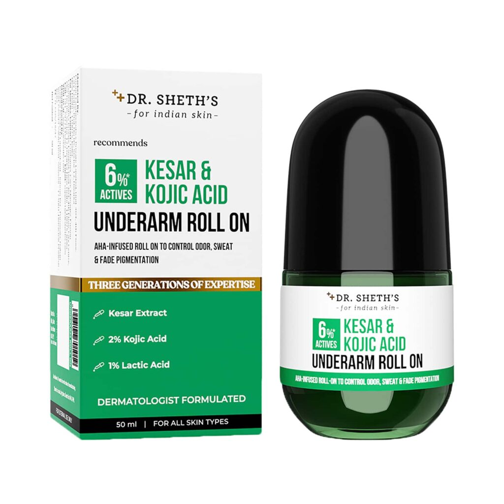 Dr. Sheth's Kesar & Kojic Acid Underarm Roll On (50 ml) - Dr. Sheth's