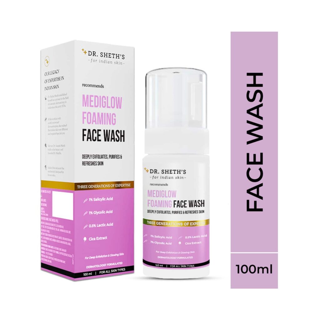 Dr. Sheth's Mediglow Foaming Face Wash (100ml) - Dr. Sheth's