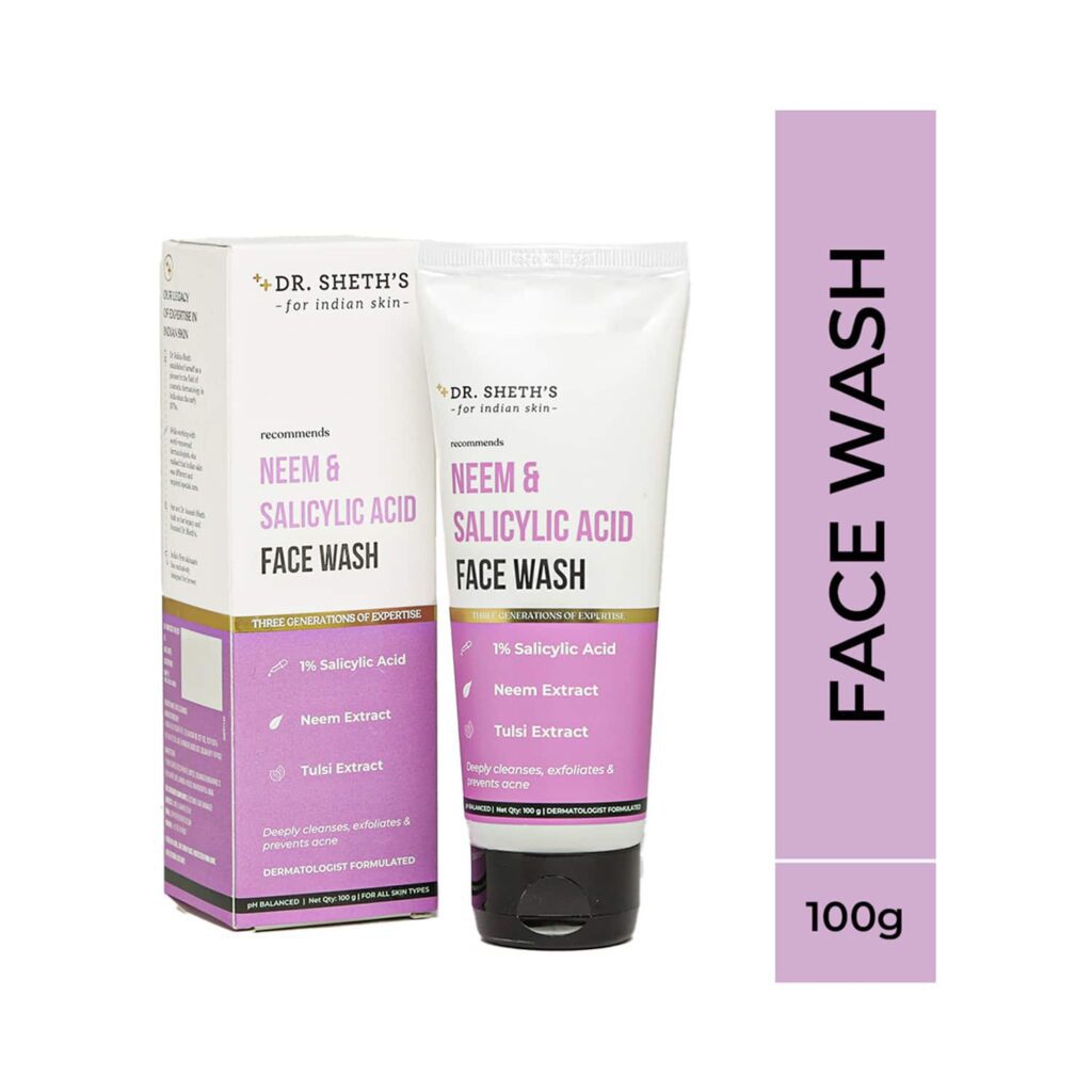 Dr. Sheth's Neem & Salicylic Acid Face Wash (100g) - Dr. Sheth's
