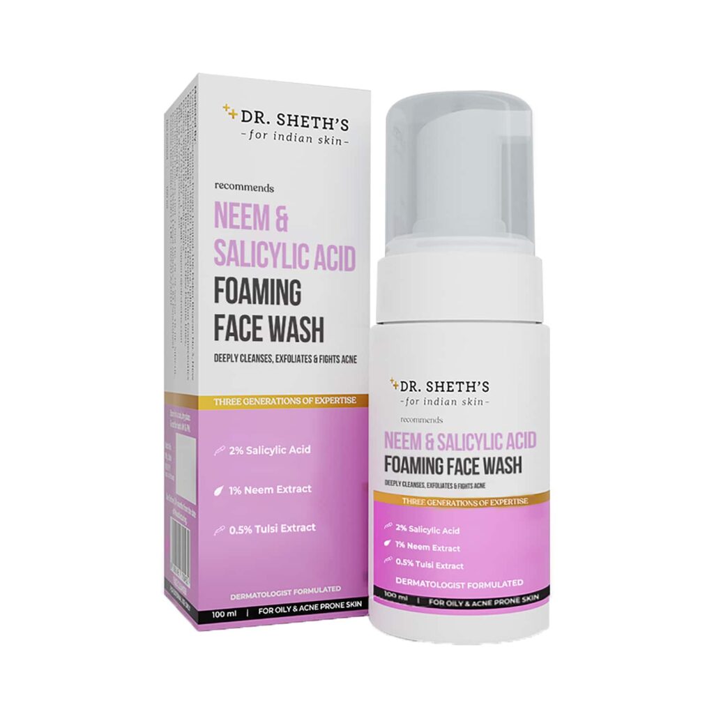 Dr. Sheth's Neem & Salicylic Acid Foaming Facewash (100ml) - Dr. Sheth's