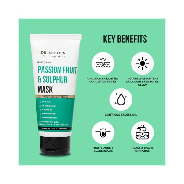 Dr. Sheth's Passion Fruit & Sulphur Mask (50g) - Dr. Sheth's