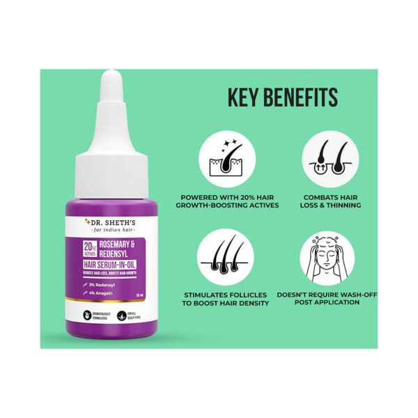 Dr. Sheth's Rosemary & Redensyl Hair Serum-In-Oil (30 ml) - Dr. Sheth's