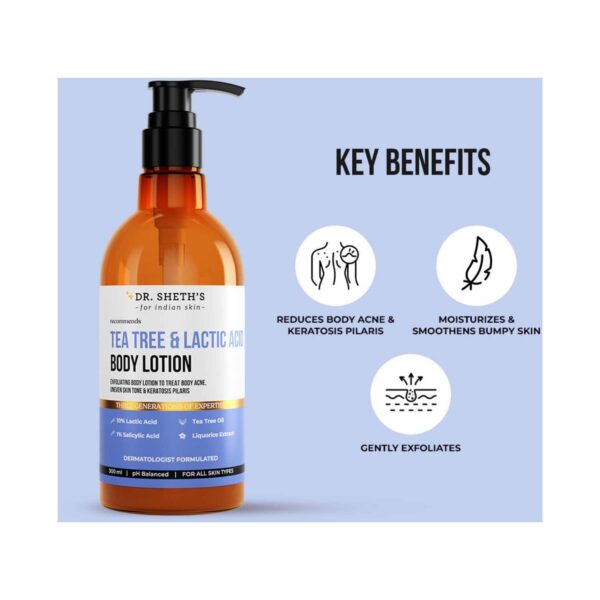 Dr. Sheth's Tea Tree & Lactic Acid Body Lotion (300 ml) - Dr. Sheth's