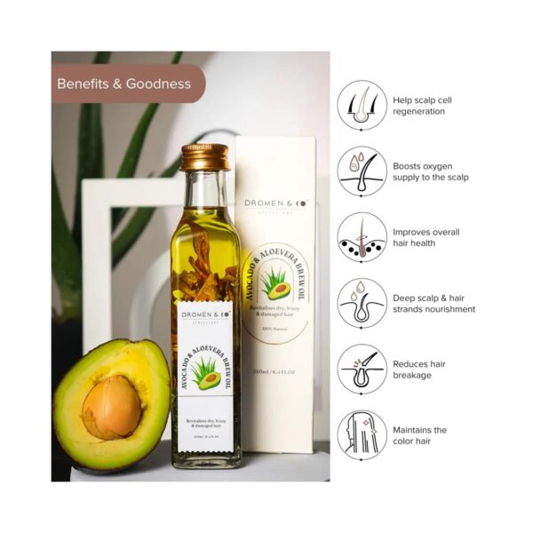 DROMEN & CO Avocado & Aloe Vera Brew Oil (250ml) - DROMEN & CO