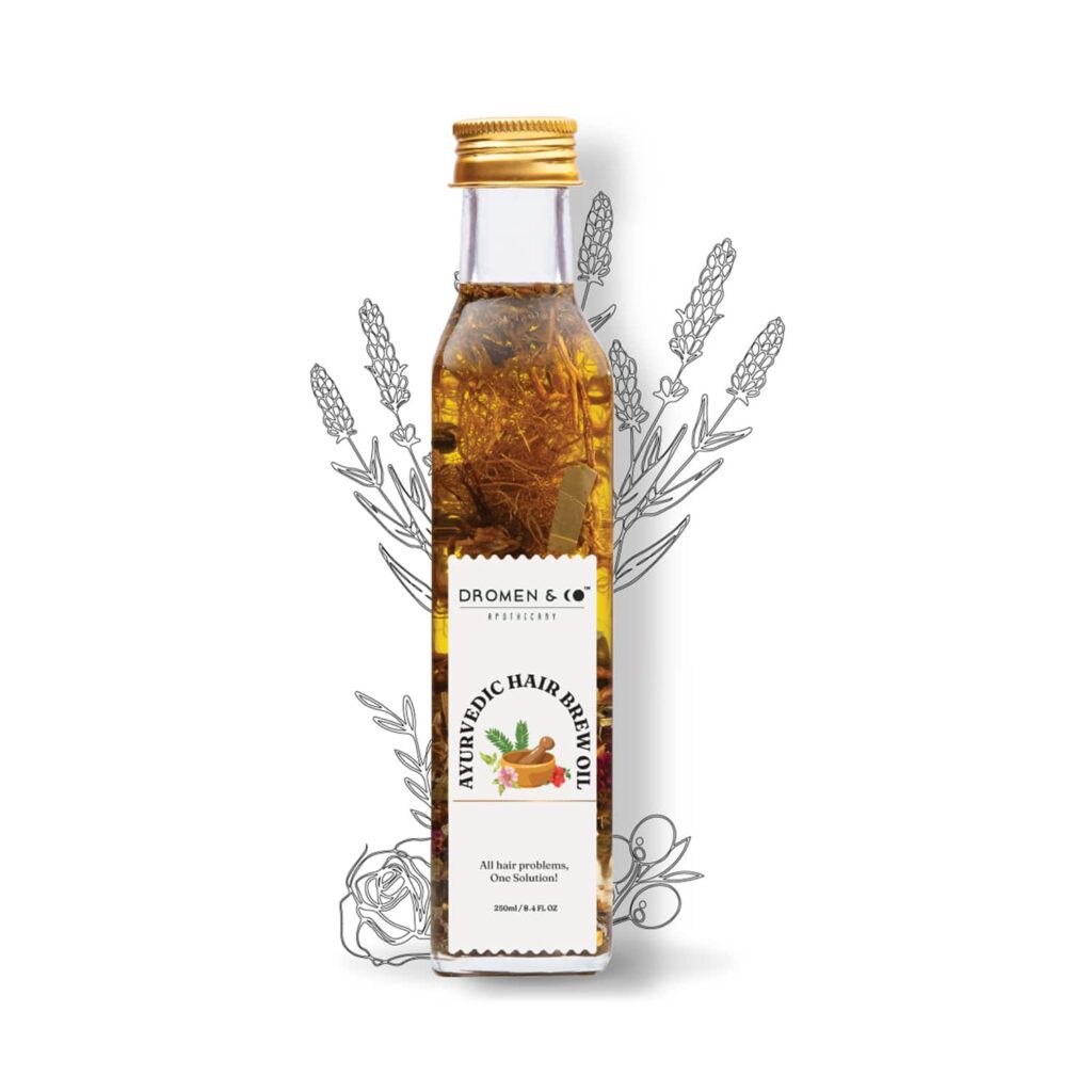 DROMEN & CO Ayurvedic Hair Brew Oil (250ml) - DROMEN & CO