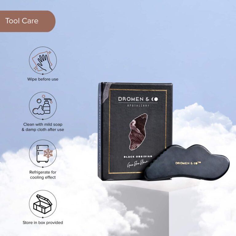 DROMEN & CO Black Obsidian Gua Sha Stone - DROMEN & CO