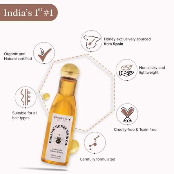 DROMEN & CO Organic Honey Hair Oil (200ml) - DROMEN & CO