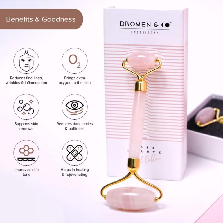 DROMEN & CO Rose Quartz Facial Roller - DROMEN & CO