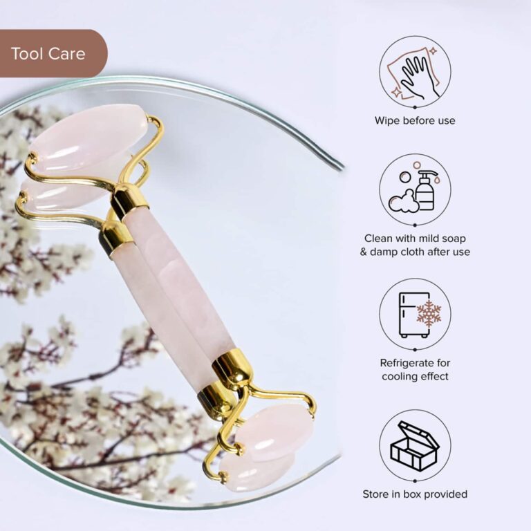 DROMEN & CO Rose Quartz Facial Roller - DROMEN & CO