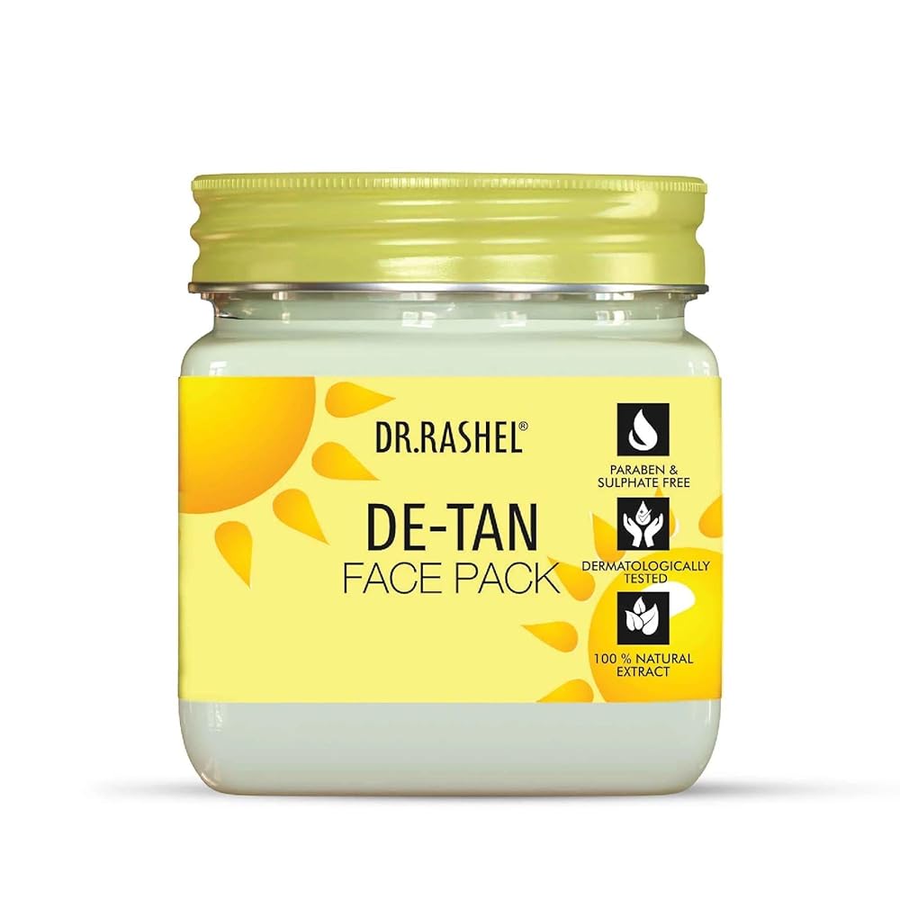 DR.RASHEL De-Tan Face Pack for Glowing Skin, Oil Control, Acne, Pimples, Detan, Blemishes, Pigmentation & Brightening, Face Cleansing for Face & Body (380 Ml)