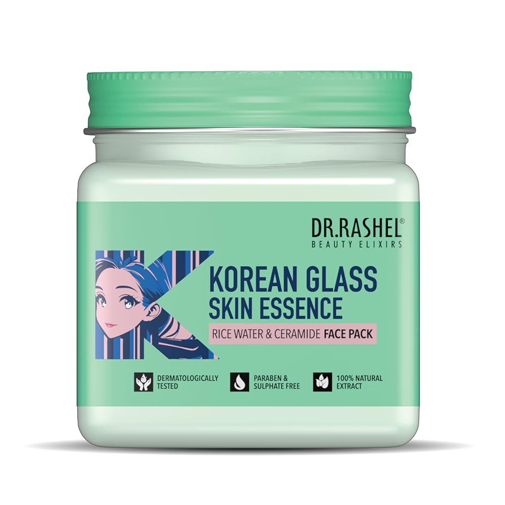 DR.RASHEL Korean Glass Skin Essence Face Pack||Brightening & Hydrating Facial Mask for Smooth, Glowing Skin ||Pore-Refining, Nourishing Formula with Natural Extracts