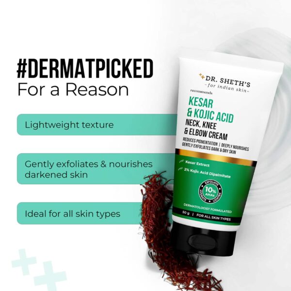 Dr.Sheth's Kesar & kojic Acid Neck, Knee & Elbow (50 g) - Dr. Sheth's