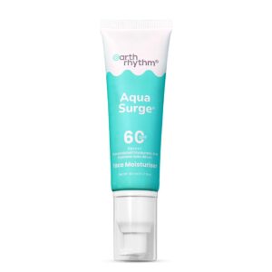 Earth Rhythm Aqua Surge Face Moisturizer with SPF 60 PA++++ Infused with Hyaluronic Acid for Intense Hydration and Moisture Locking upto 48 Hours, For Dry Skin - 50ml