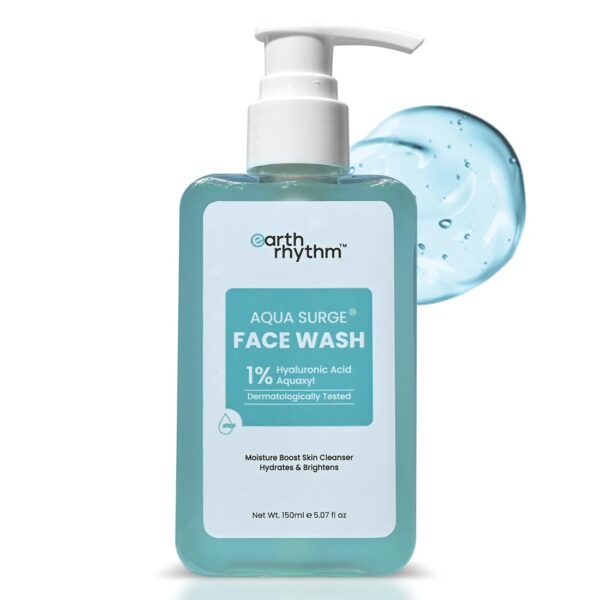 Earth Rhythm Aqua Surge Face wash with 1% Hyaluronic Acid, for Dry Skin | Men & Women - 150ml