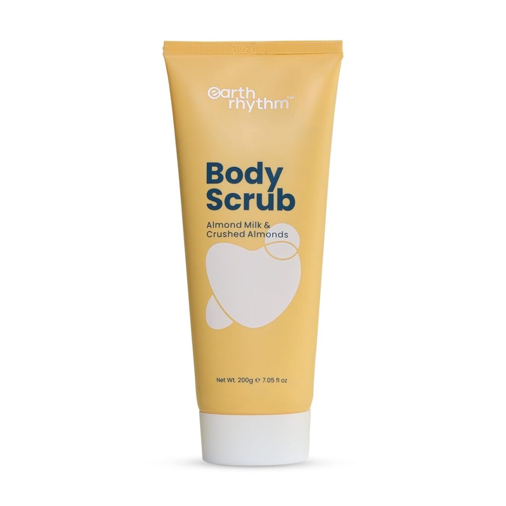 Earth Rhythm Body Scrub Almond Milk & Crushed Almonds | Removes Grime, Fights Dullness, Nourishes & Protects | Unisex - 200g