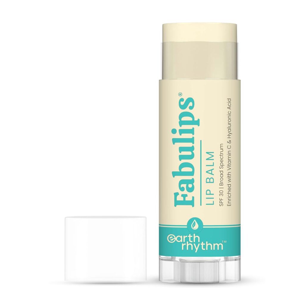 Earth Rhythm Fabulips Lip Balm with SPF 30 For Dry & Chapped Lips, Infused with Vitamin C & Hyaluronic Acid for Pigmented Lips- 5gm, Blue
