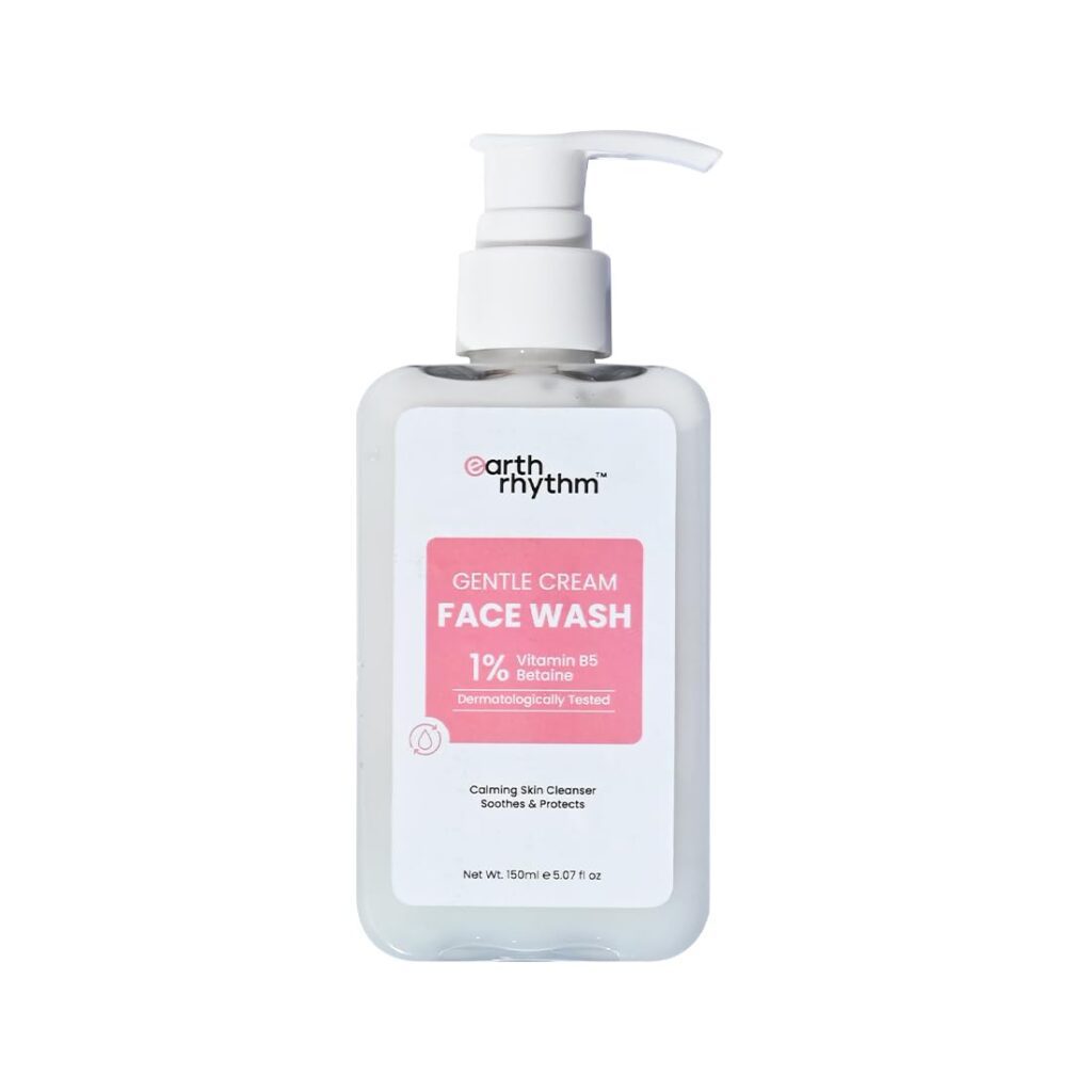 Earth Rhythm Gentle Cream Daily Face wash with Vitamin B5, Dermatologically tested | for Dry and Sensitive skin, Men & Women- 150ml