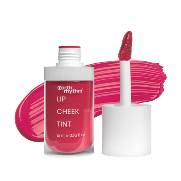 Earth Rhythm Lip and Cheek Tint Mermaid, with Goodness of Jojoba Oil and Pomegranate| Multipurpose 3 in 1 Lip Tint | 100% Natural, Men &Women- 5ml