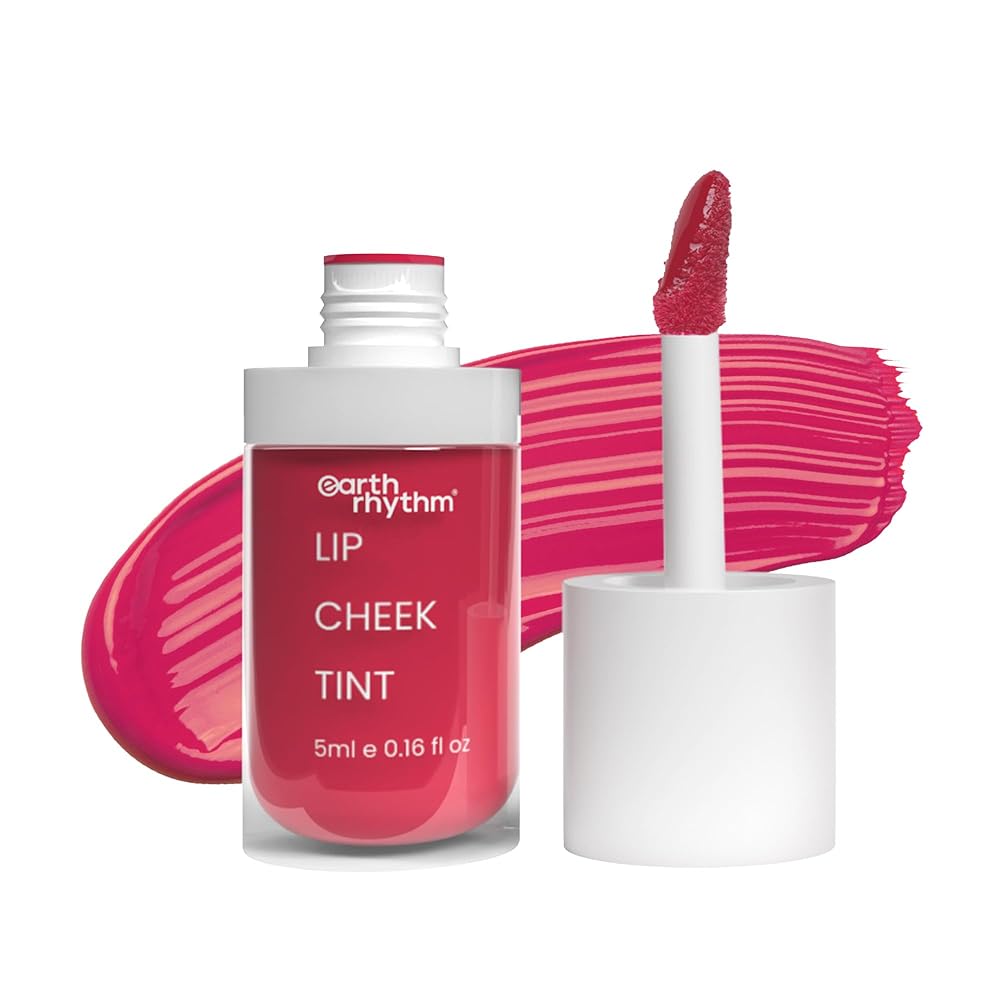 Earth Rhythm Lip and Cheek Tint Mermaid, with Goodness of Jojoba Oil and Pomegranate| Multipurpose 3 in 1 Lip Tint | 100% Natural, Men &Women- 5ml