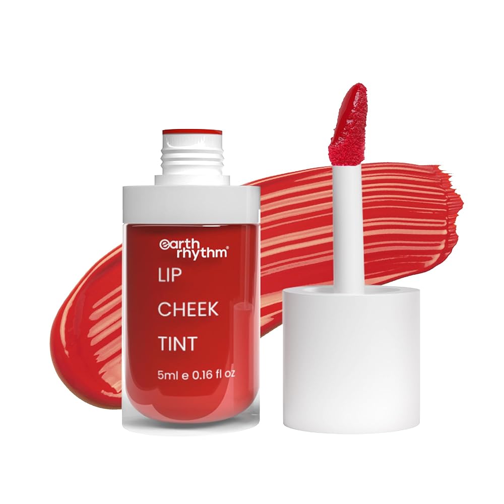 Earth Rhythm Lip, Cheek And Eye Shadow Tint- Cherry, With Goodness Of Pomegranate And Grape Seed Extract, Nourishes And Hydrates Dry Chapped Lips, Blush For Women, 100% Natural...