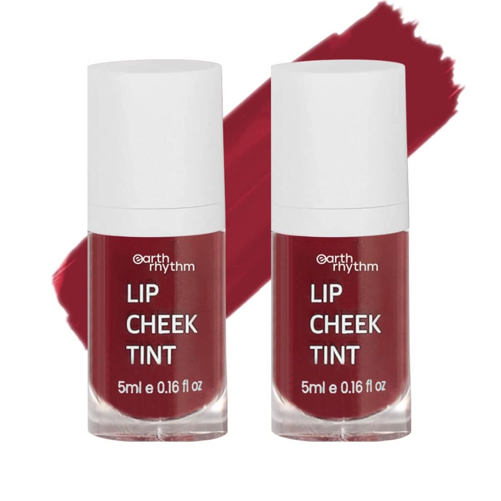 Earth Rhythm Lip, Cheek & Eye Shadow Tint- Brandy, with Goodness of Pomegranate & Grape Seed Extract, Blush for Women & Girls – 10 ml (Pack of 2)