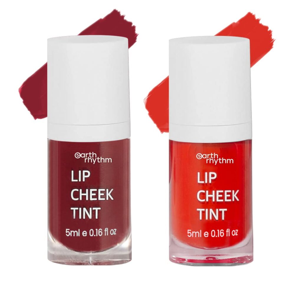 Earth Rhythm Lip, Cheek & Eye Shadow Tint - Cherry & Brandy Combo, With Goodness Of Pomegranate & Grape Seed Extract For Women & Girls 10 Ml (Pack Of 2), Cream