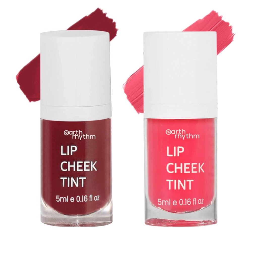 Earth Rhythm Lip, Cheek & Eye Shadow Tint - Mermaid & Brandy Combo, with Goodness of Pomegranate & Grape Seed Extract, Blush for Women & Girls – 10ml (Pack of 2)