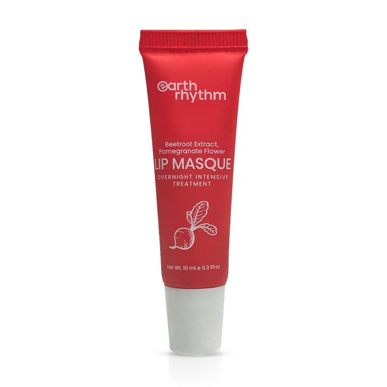 Earth Rhythm Lip Mask with Goodness of Pomegranate & Jojoba Oil, Nourishes, Smoothens, Plumps & Hydrates Dry Chapped Lips, Women & Girls, Paraben & Chemical Free, 10ml